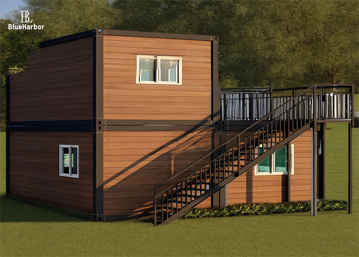 Case modulari residenziali a 2 piani con terrazza camera solare colore opzionale