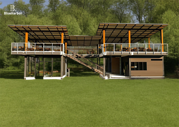 Casa modulare con due piani e corridoi