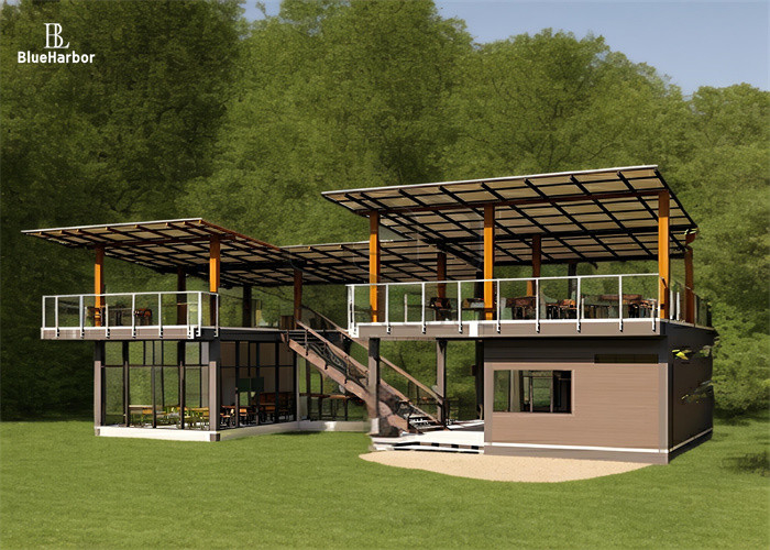 Casa modulare con due piani e corridoi