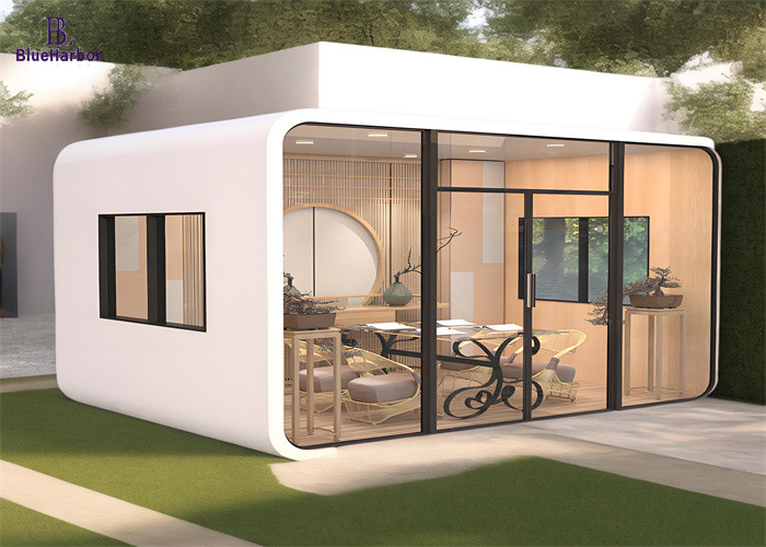 Angoli arrotondati Privacy Studio prefabbricato in stile artistico Struttura in acciaio leggero