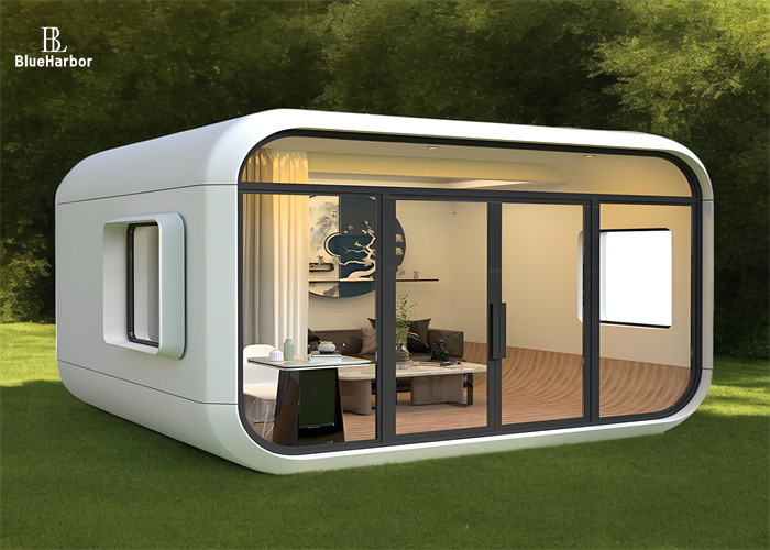 Angoli arrotondati Privacy Studio prefabbricato in stile artistico Struttura in acciaio leggero